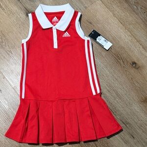 Adidas Red and White Polo Dress NWT